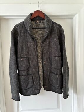 RRL Double RL Men's Charcoal Shawl Collar Jacket